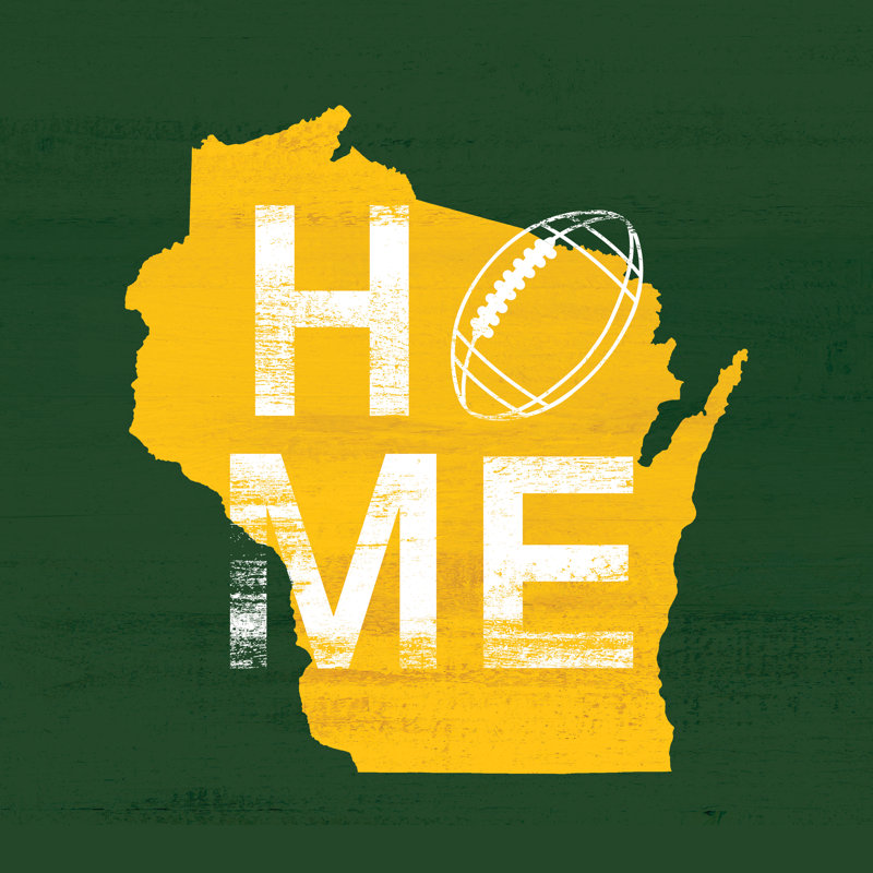 Home Football Packers - Wrapped Canvas Print,  76cm H  x 76cm W 