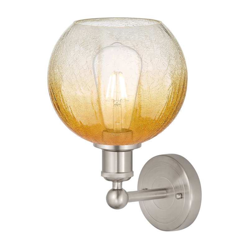 Applique murale 1 lumière Edison - Appleton, Ambre, Nickel satiné brossé