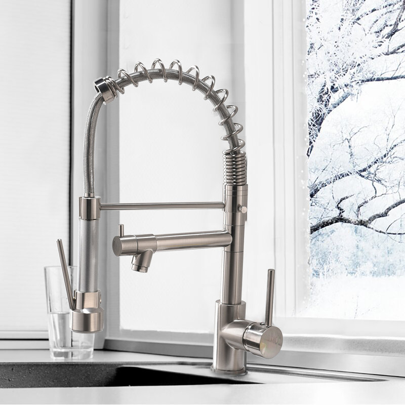 Clihome Pull Down Kitchen Faucet, Brushed Nickel