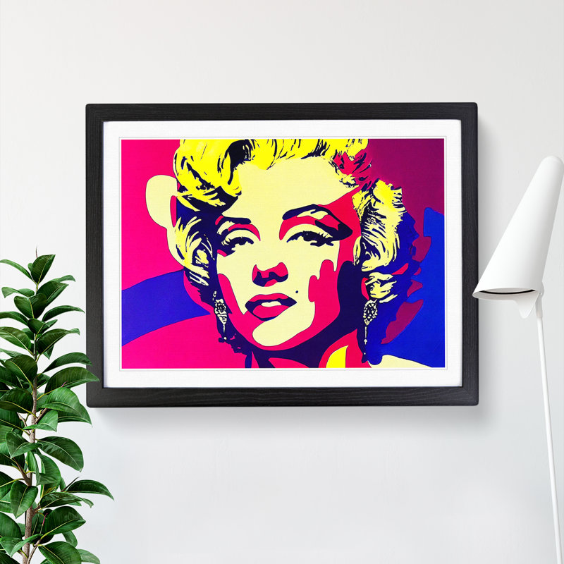 Pop Marilyn Monroe Vol.3 Abstract - Single Picture Frame Print, Black, 46cm H x 64cm W x 2cm D