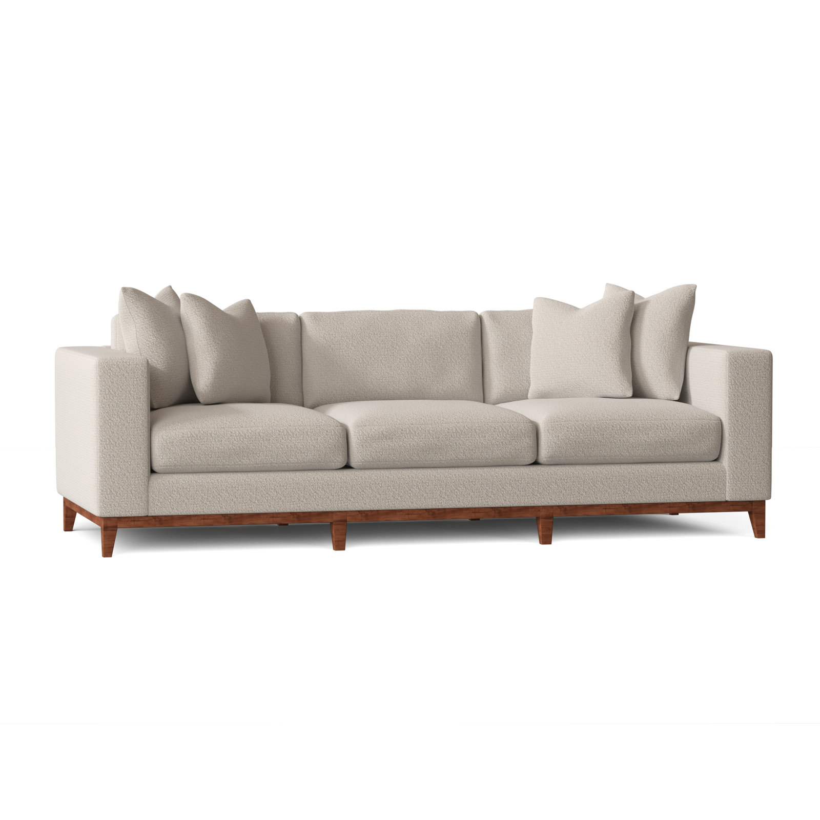 Noel 100" Square Arm Sofa, Tobacco Distressed, Cream Boucle 1146-002