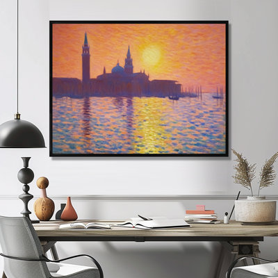 Coucher de soleil sur la rivière, Venise, Grand Canal - impression d'art mural de Venise