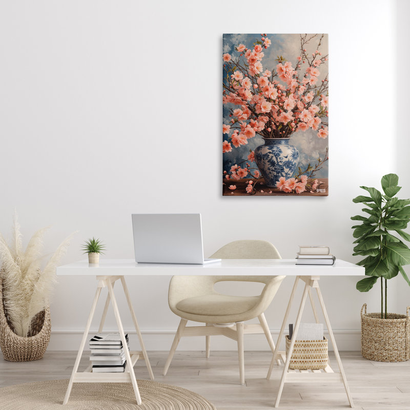 Art mural sur toile détaillé "Cherry Blossom" par Roozbeh Bahramali, H 36 po x l 24 po