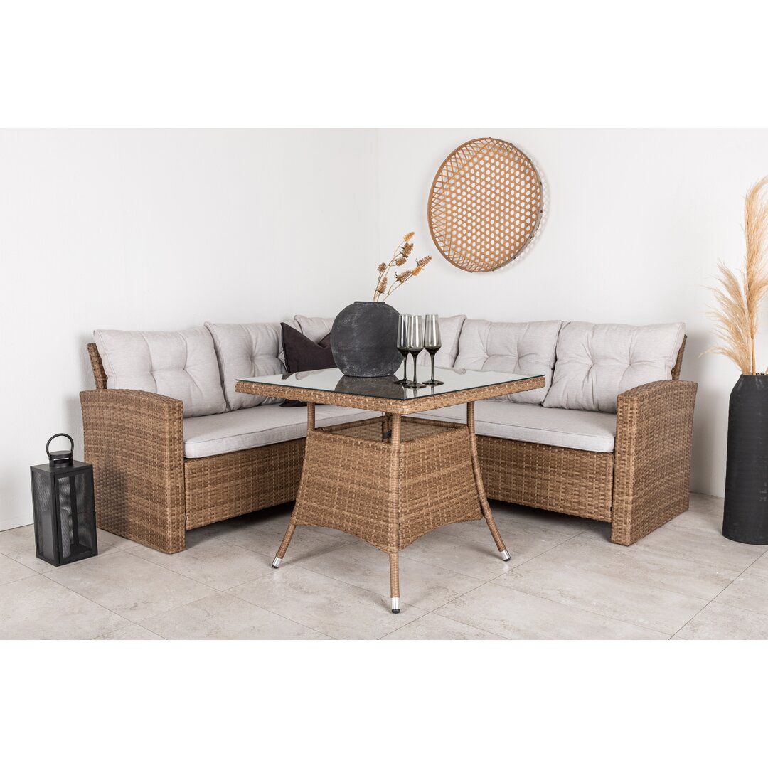 4-Sitzer Lounge-Set Newhouse aus Polyrattan mit Polster