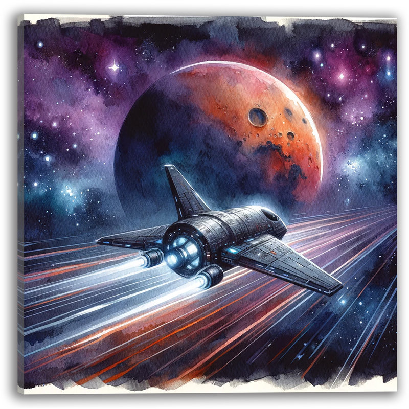 Stellar Navigator Spacecraft On Canvas Print, H 20 po x l 20 po x P 1,5 po