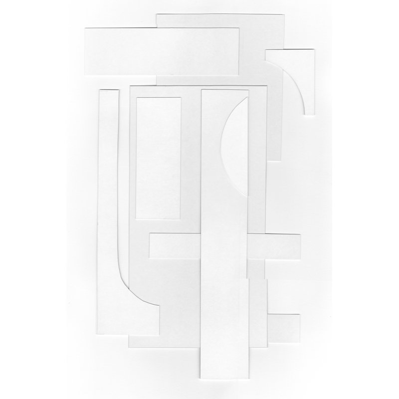 «Erline White Geometric I» par Michael Willett, H 18 po x l 12 po