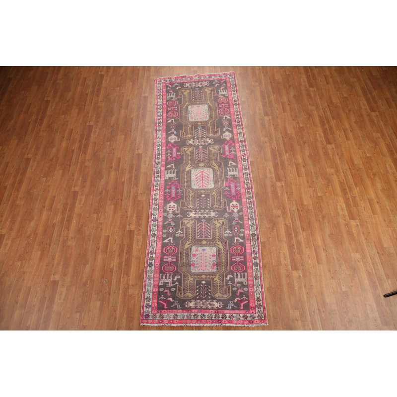 Tapis de couloir géométrique traditionnel 4x11