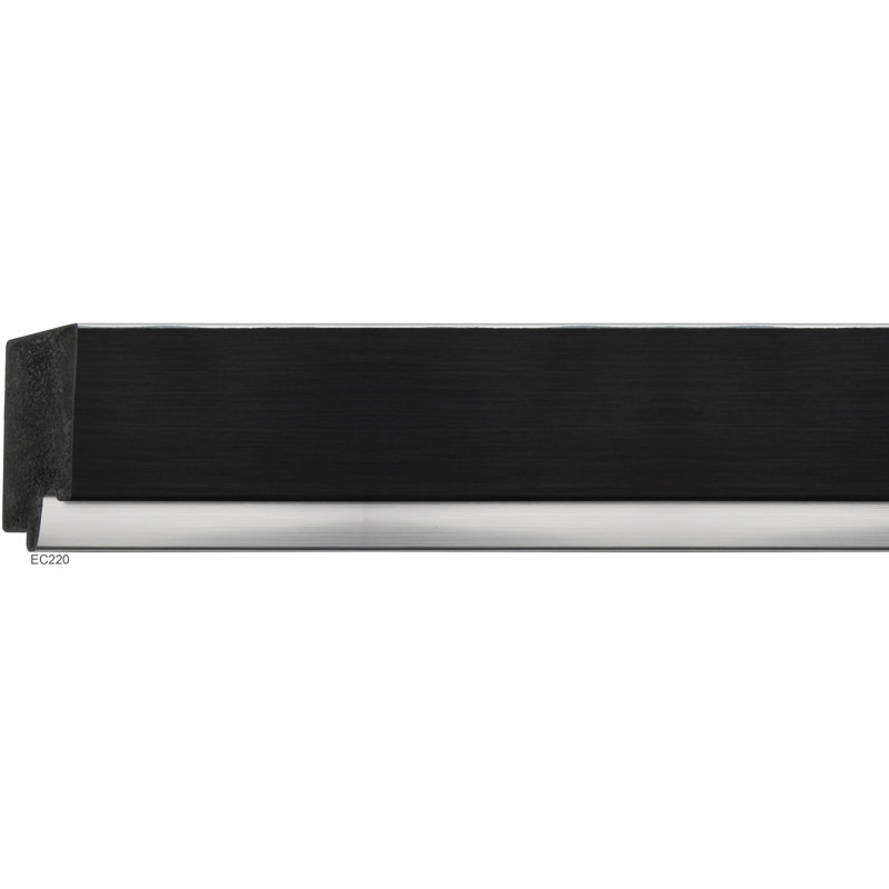 Metropolis Flat Beveled Wall Mirror, Black/Silver