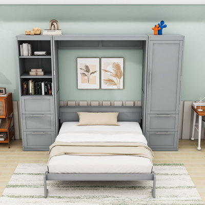 Murphy Bed with Closet, Drawers and Shelves