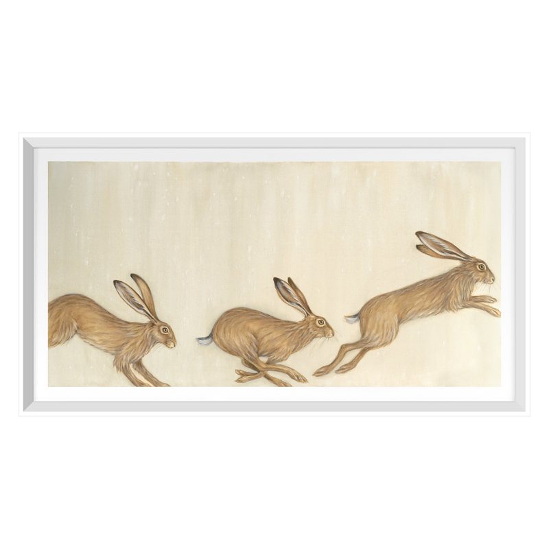 Fall 2022 " Bounding Hares " by Bigsby, Bella, White Single Picture Framed