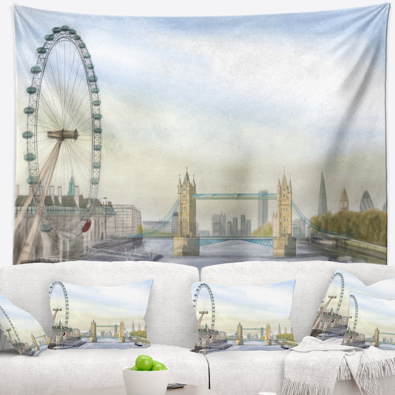 Tapisserie de londres bridge, H 32 po x l 39 po