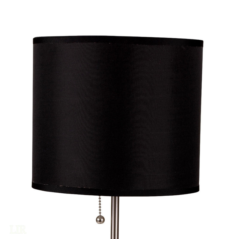 Lampe de table en métal avec finition argentée, lampe de table, Noir, H 16 po x l 9 po x P 9 po