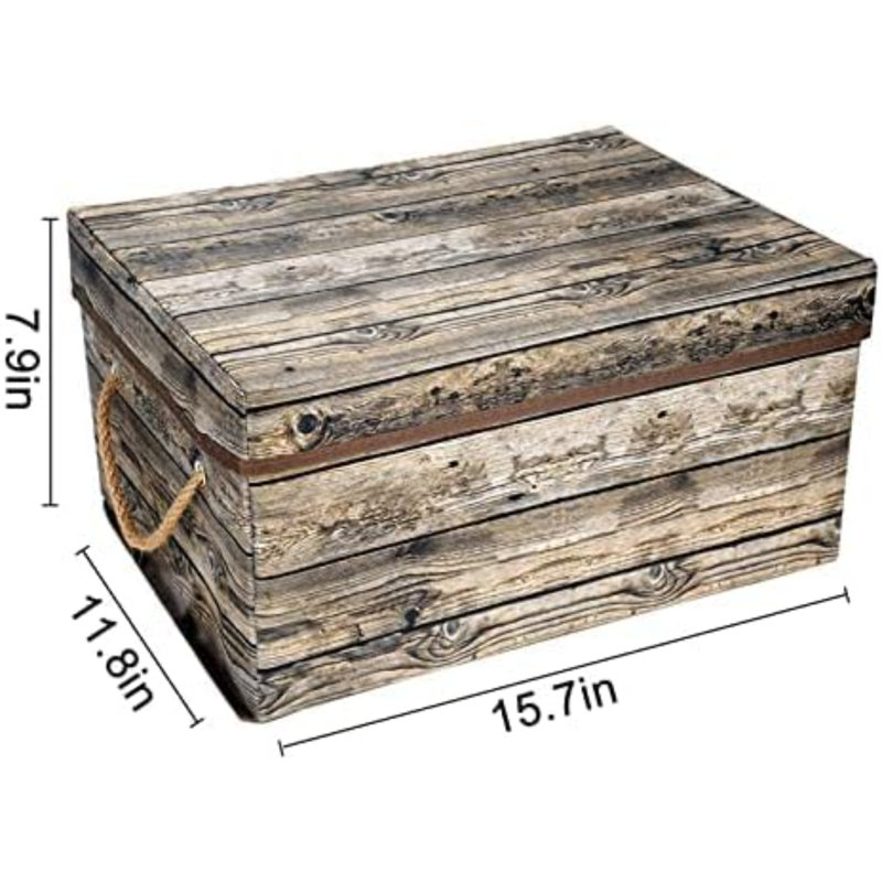 Decorative Storage Box With Lids, Fabric Storage Box With Lid And Handles For Decorative & Storage, L15.7 X W11.8 X H7.9 Inches (Not Made Of Wood)