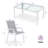 Modern Lite Outdoor Patio Dining Set with Water-Textured Tempered Glass Table & Breathable Mesh Chairs, 6/7-Piece Weather-Resistant Furniture for Deck, Balcony & Poolside