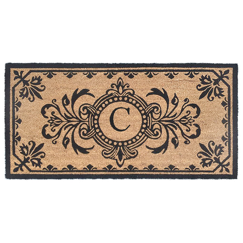 Schuster Personalizable Non-Slip Outdoor Doormat, C, Rectangle 20" W x 40" L