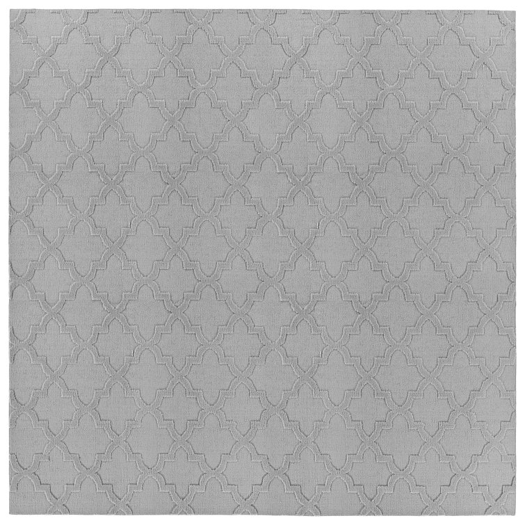 Silver Nasturtium Cut-loop Trellis Area Rug by