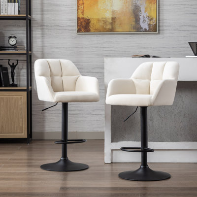 Aavin Swivel Upholstered Adjustable Height Bar Stool