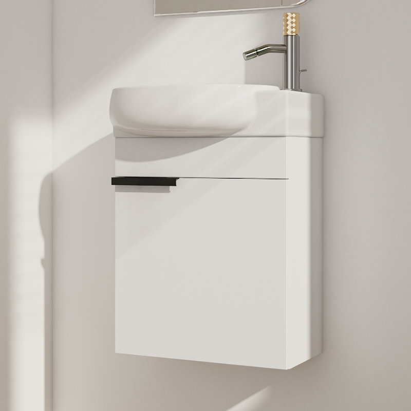 Ensemble de meuble-lavabo mural simple 17 po Shontea, Blanc