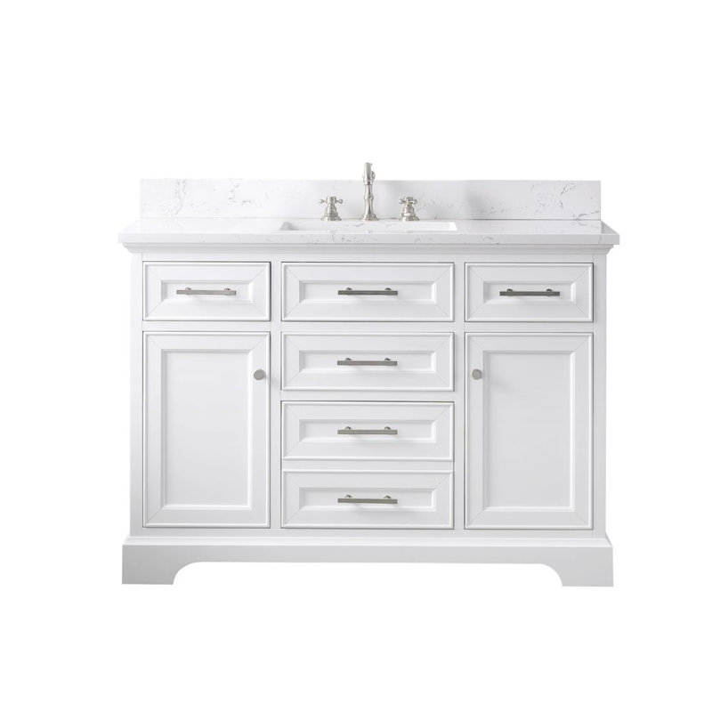 Thompson 48" W Single Vanity, Taupe/Brushed Nickel