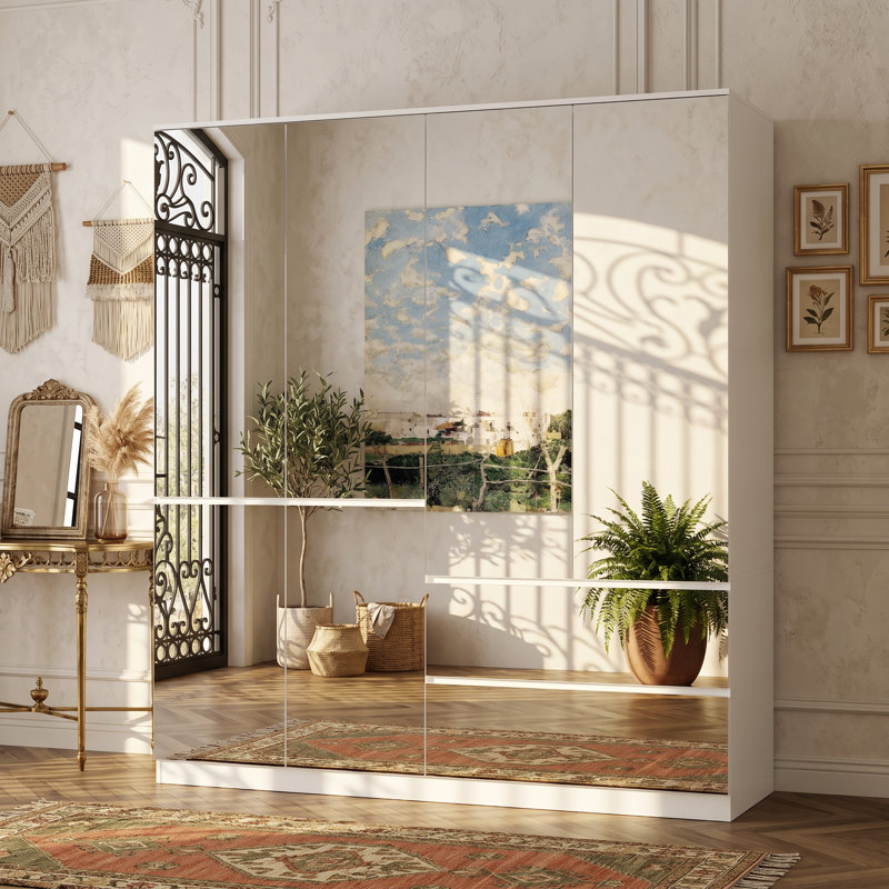 Ensemble de garde-robe à portes miroir Dutta