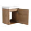 Meuble-lavabo de 18 po avec design flottant et lavabo en céramique, portes à fermeture douce pour petits espaces, robinet d'évier pré-percé à poignée simple, poignée en métal, meuble-lavabo moderne à base de contreplaqué, portes, trois couches