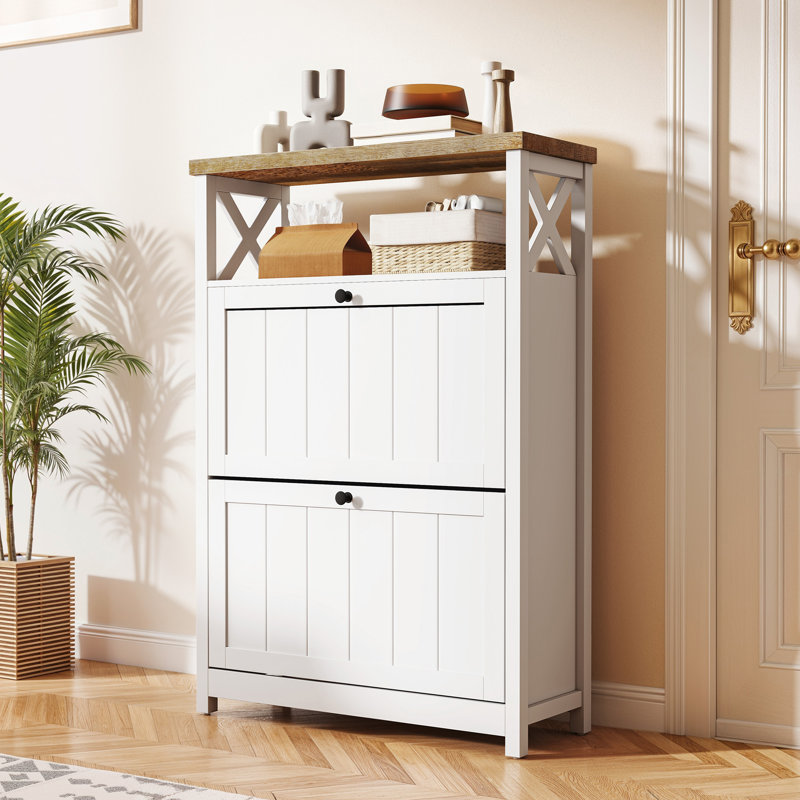 Armoire de rangement à chaussures Herik , Blanc
