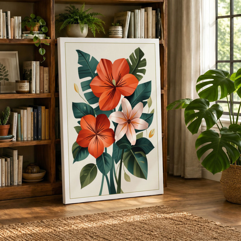 Arrangement Botanical - Wrapped Canvas, 18x12 - 45.7 x 30.5 cm, Black Border