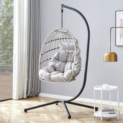 Chaise suspendue en fer avec tissage en osier Grheavy-Duty