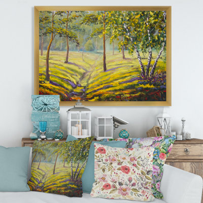 Pins et buissons dans la forêt II - peinture sur toile
