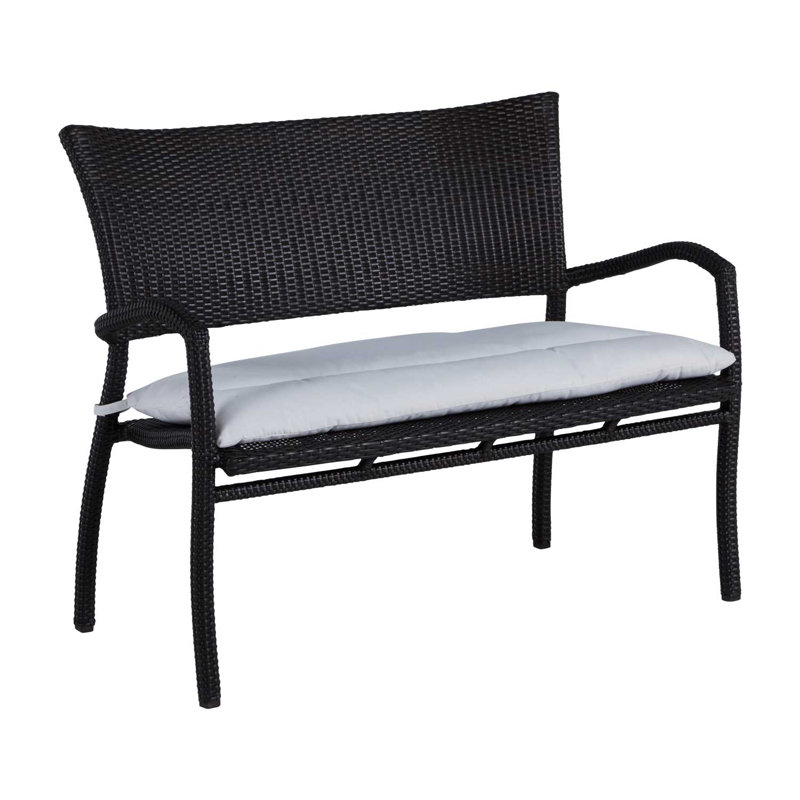 Skye Wicker Garden Bench, Skye #2 Black Walnut