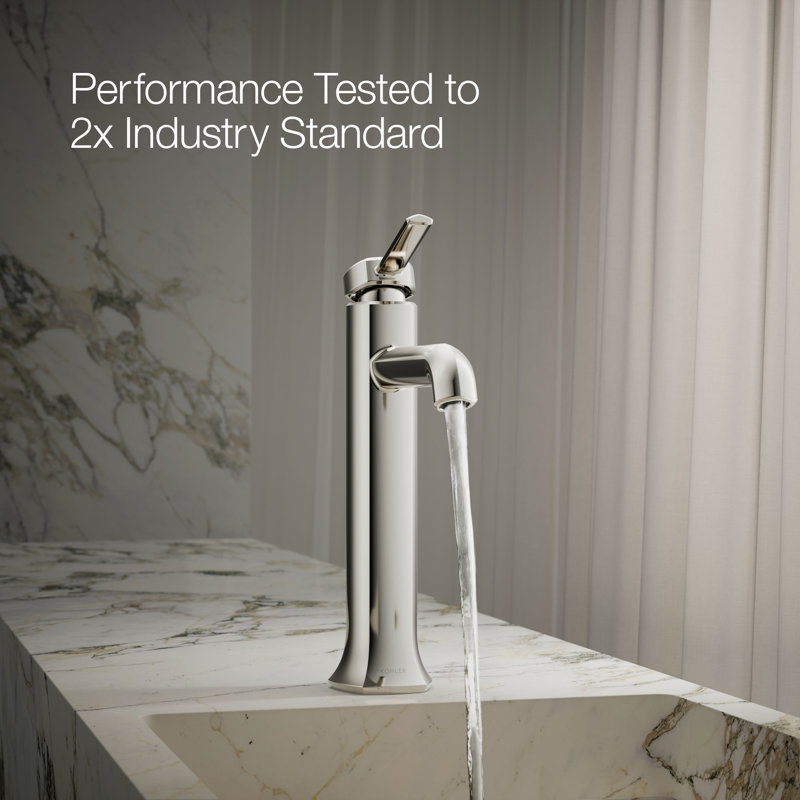 Occasion Tall Single-Handle Vessel Sink Bathroom Faucet with Drain Assembly, Vibrant Polished Nickel, 1.2 GPM 