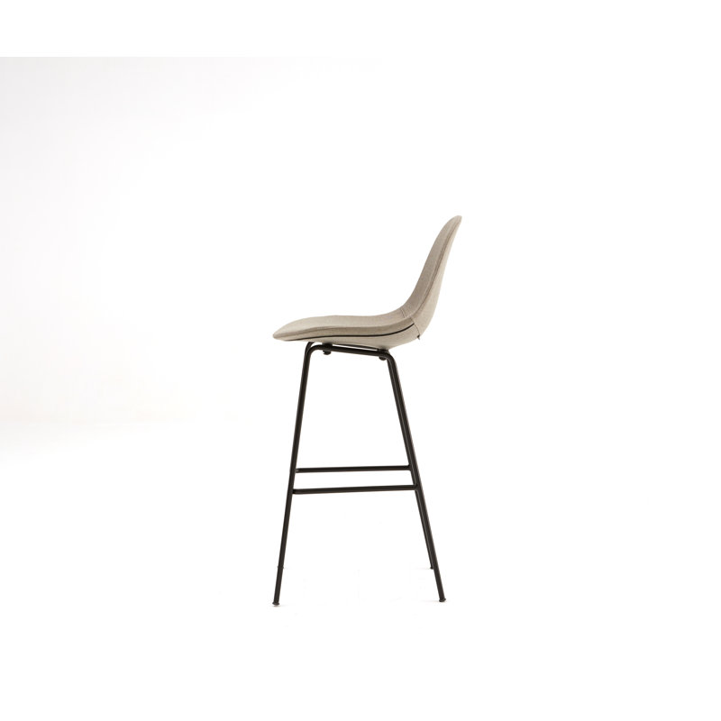 TA Upholstered Bar & Counter Stool, Bar Height (29.5" Seat Height), Gray, Chrome