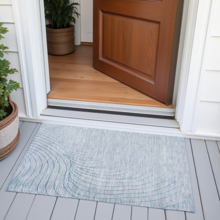 Machine Washable Indoor/Outdoor Xhevrie Sky Rug