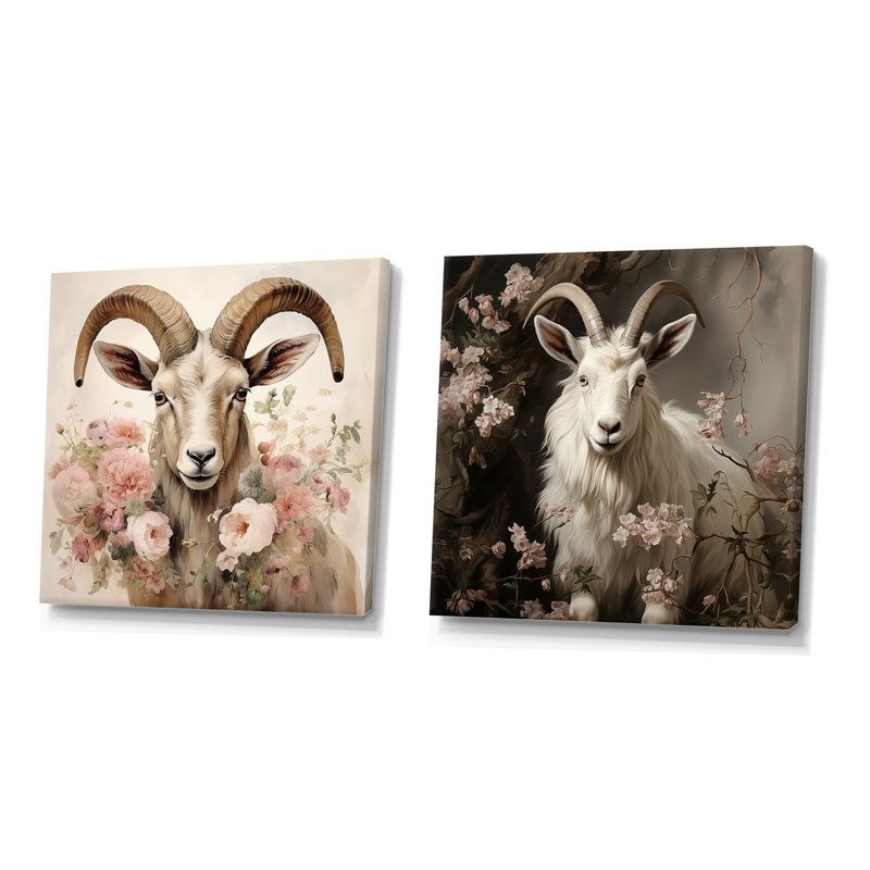 Ensemble de 2 décorations murales Alpine Vintage, Toile tendue, H 16 po x l 33 po x P 1 po