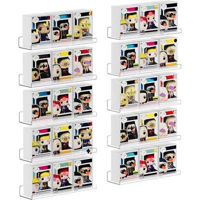 Paquet de 10 tablettes flottantes transparentes en acrylique de 15 po - Présentoir mural et rangement