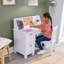 Children's Wooden Study Desk with Hutch and Chair-21595003