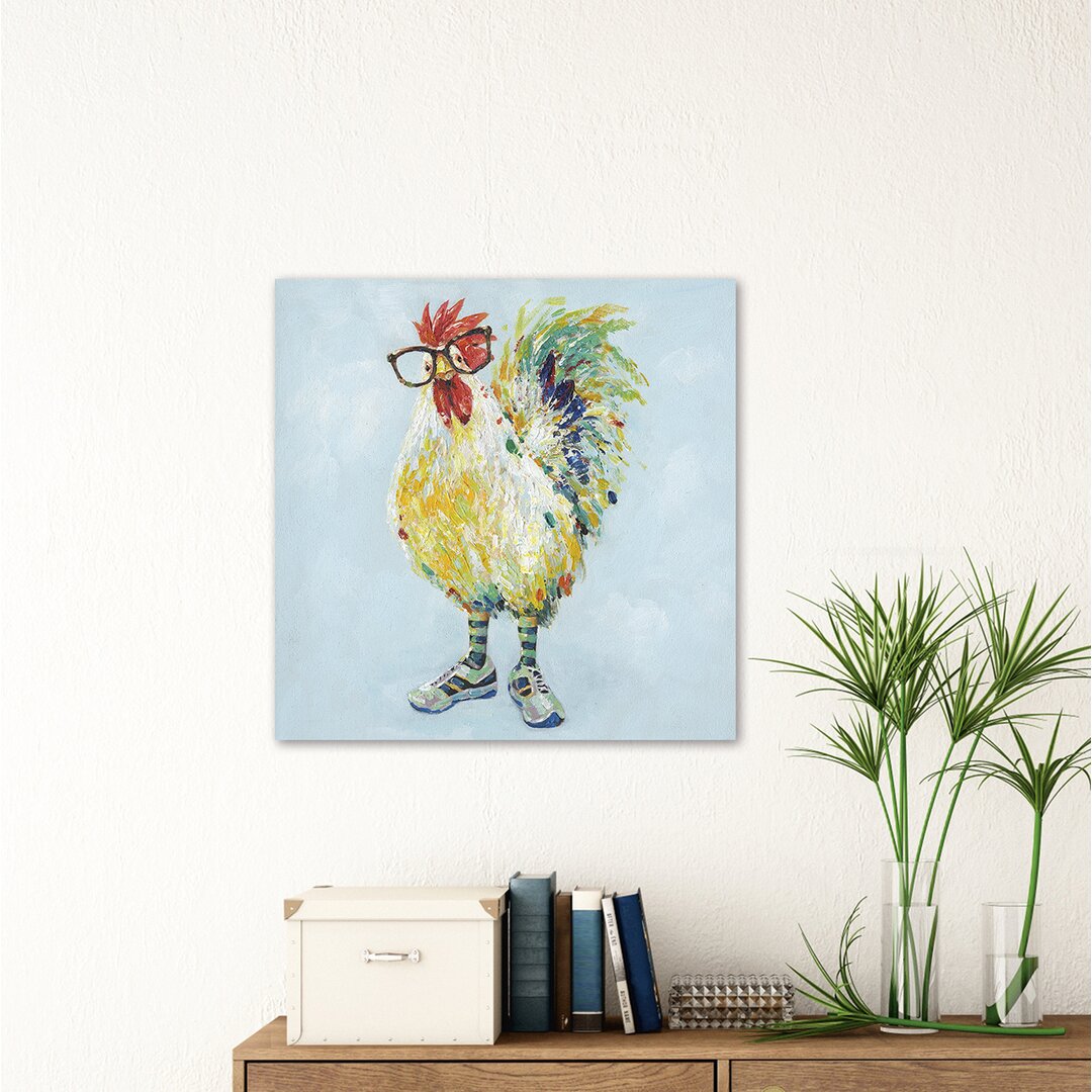 Proud Cock with Glasses - Gemäldedruck auf Leinwand