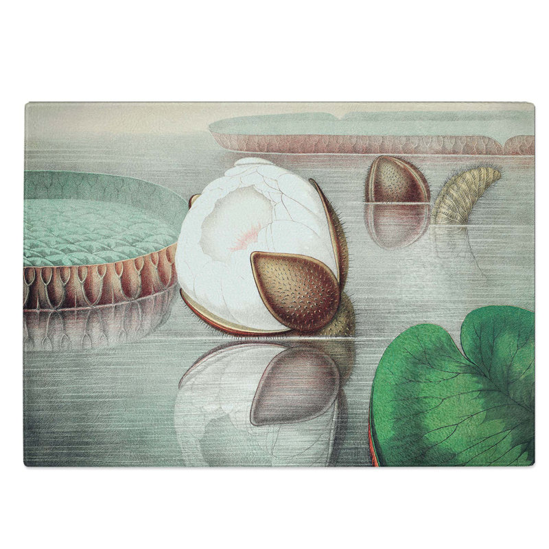 Glass Gigantic Water Lily Opening by William Sharp Chopping Board, 28.5 cm W x 20 cm L