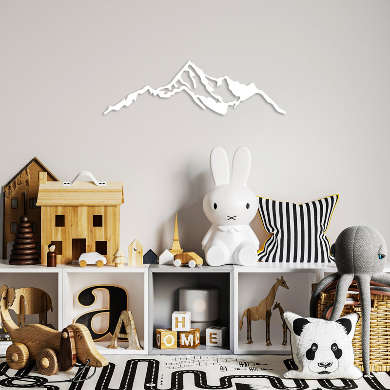 Elegant Decorative Metal Wall Accessory, White Finish, 26.4 x 7.9 inches | 100% Metal, Thickness: 0.06 inches | Lightweight at 0.2 lbs, Easy to Hang | Perfect for Home Decor, Modern Aesthetic & Unique Touch