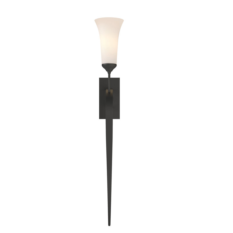 Sweeping Taper Sconce, Black, Opal