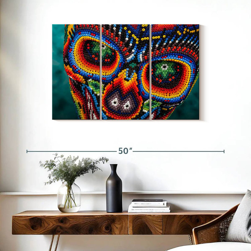 Tête de mort Senne Huichol, H 24 po x l 38 po