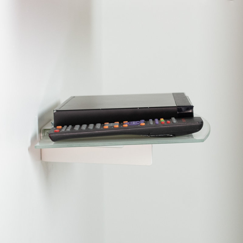 White Tempered Glass Floating Wall Shelf
