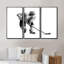Esquisse d'un joueur de hockey dans un sport d'hiver - reproduction de cadre flottant 3 pièces sur toile-1428143221-1428143220