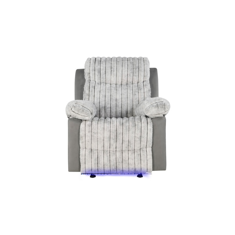 Fauteuil inclinable avec ceinture à DEL gris, Gris rembourré