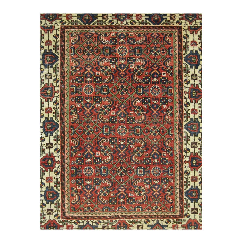 Tapis brun à motif décoratif rétro et motifs traditionnels bruns, Sous-tapis rectangulaire de 3 pi 3 po x 4 pi 11 po