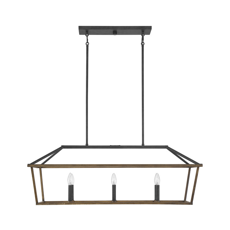 Sarmila 6-Light Linear Chandelier in Whiskey Wood
