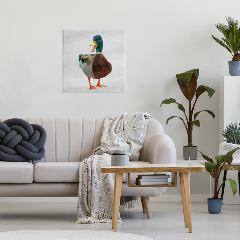 «Squawking Duck», toile par Renel Peters, H 17 po x l 17 po