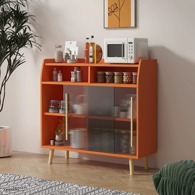 Orange Manufactured Wood Sideboard