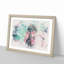 Bee on a Purple Flower Watercolour - Picture Frame Graphic Art Print-56874965-56874968