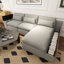 Canapé modulaire en L avec coussins de dossier amovibles, 3 coussins et espaces de rangement pour les salons, les bureaux et les appartements